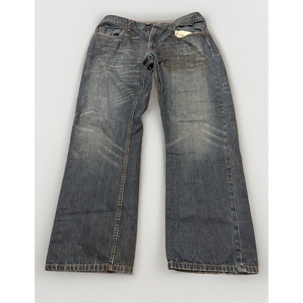 Vintage Lee Dungarees Mens Jeans 36x30 Size Slim Fit Blue Vtg